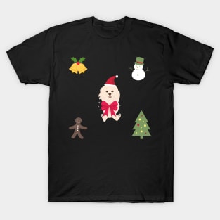 Christmas Maltipoo Dog Sticker Pack T-Shirt